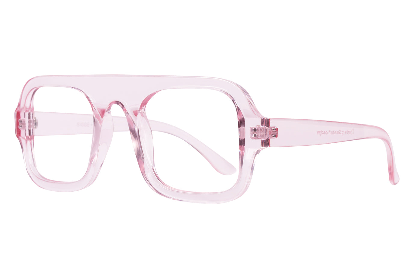 SIGGE transp. pink Reading Glasses. Få kvar i lager!