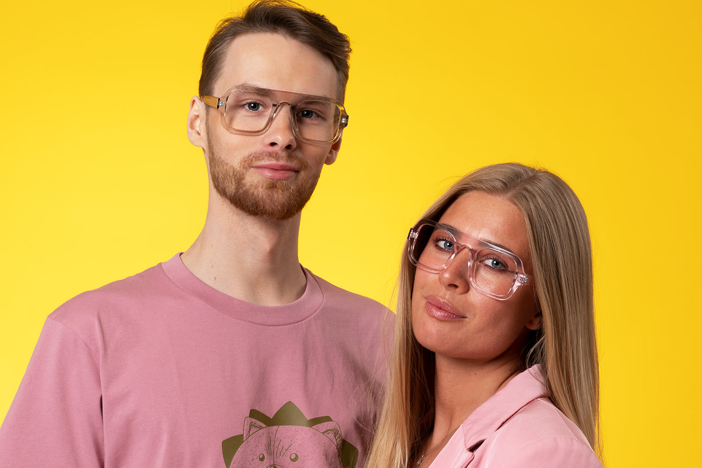 SIGGE transp. pink Reading Glasses. Få kvar i lager!