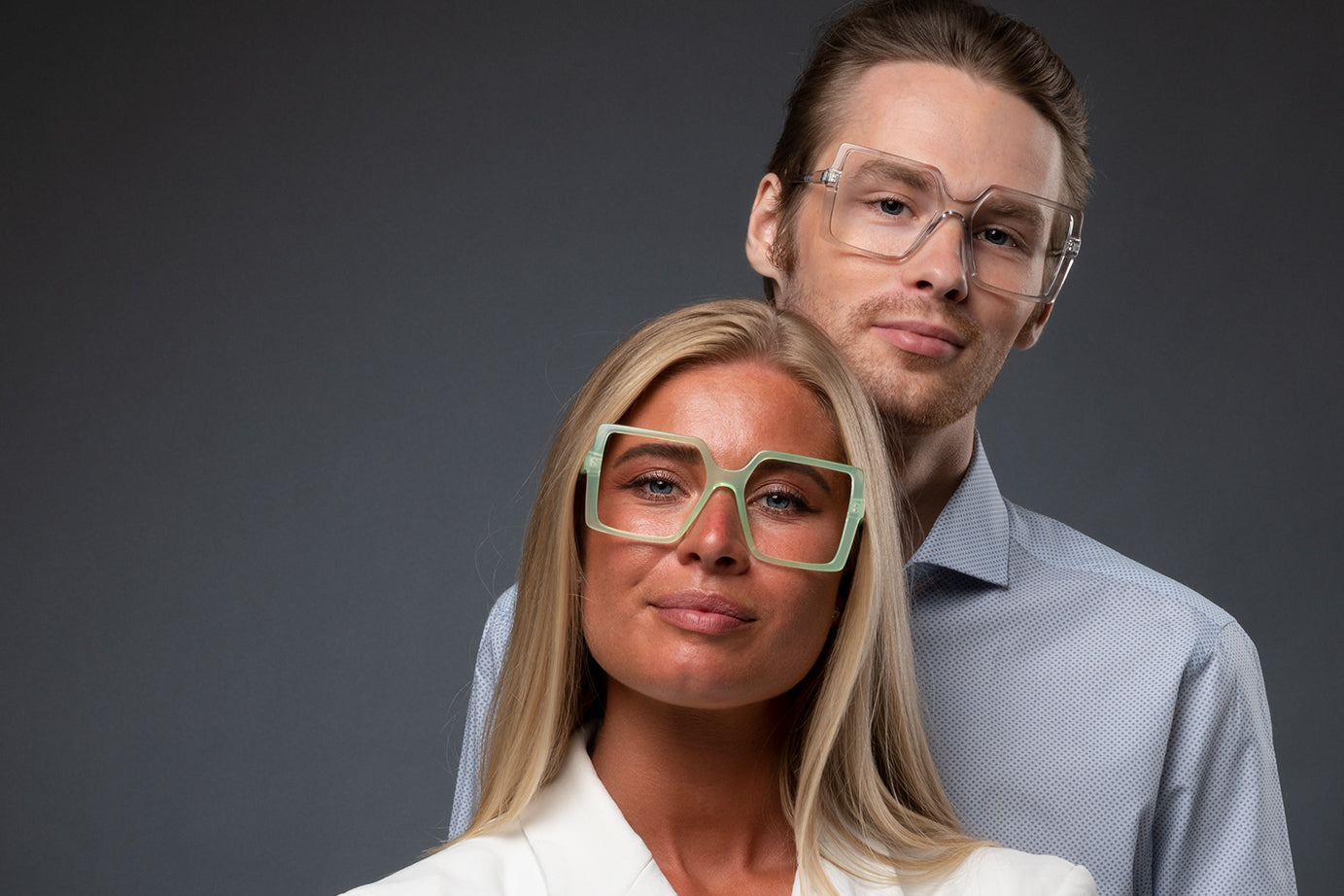 HEDDA transp light green Reading Glasses Available