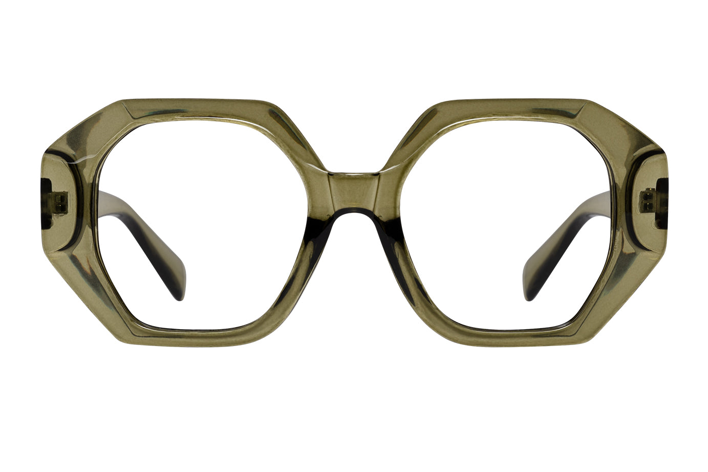 RACHELE transp. olive Reading glasses. Få kvar i lager.