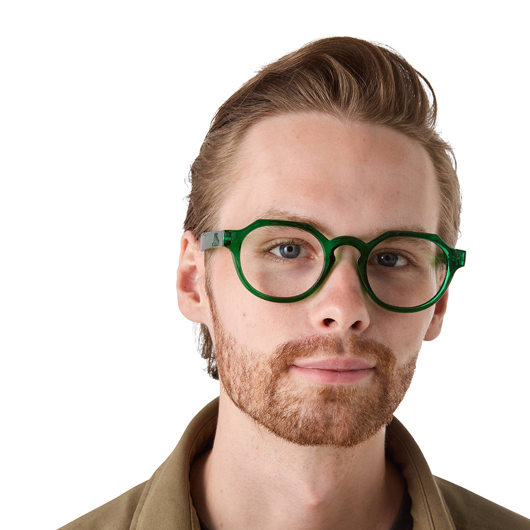 AGATON transp dark green Reading Glasses