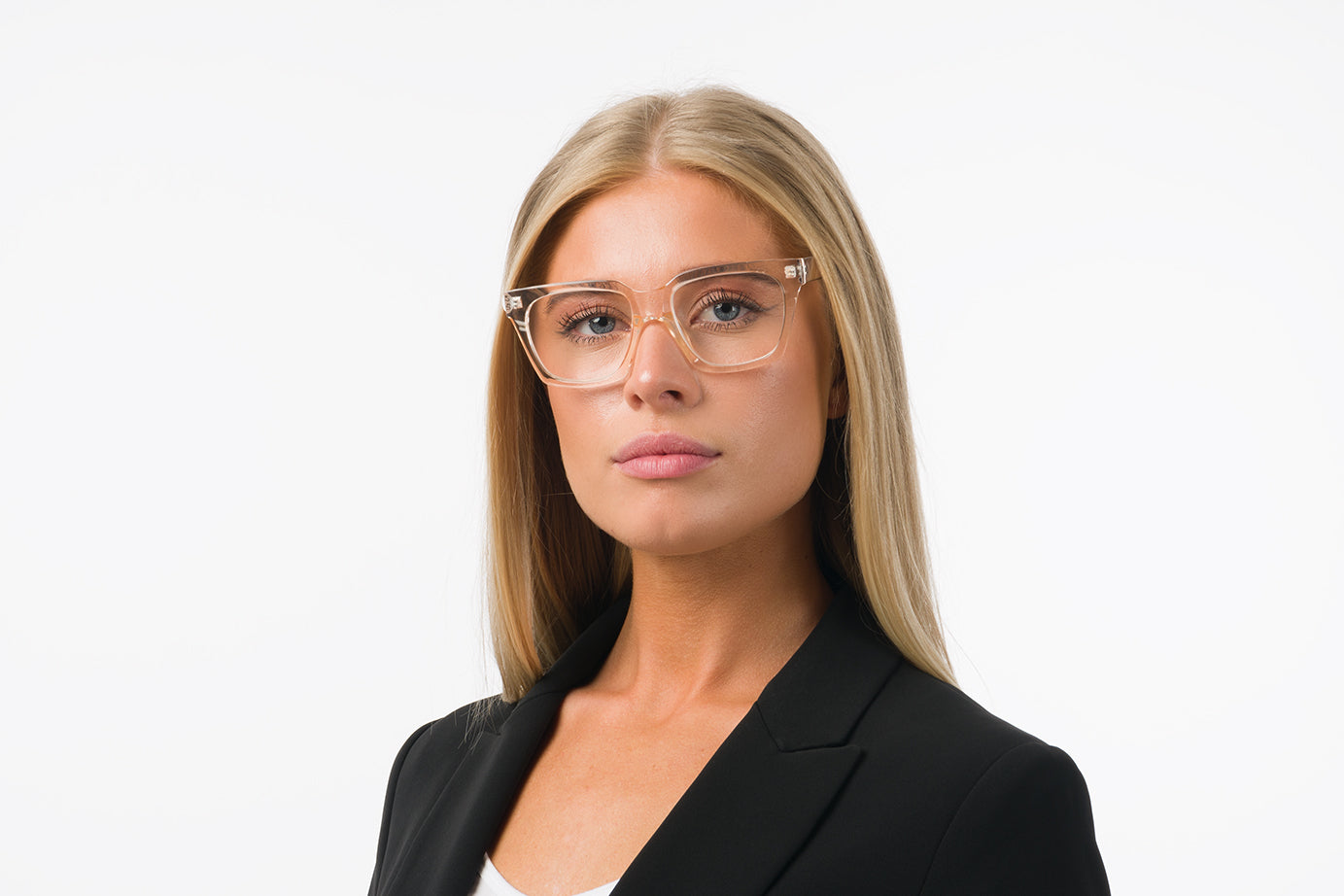 NAOMI transparent mule Reading Glasses. NOW BACK IN STOCK