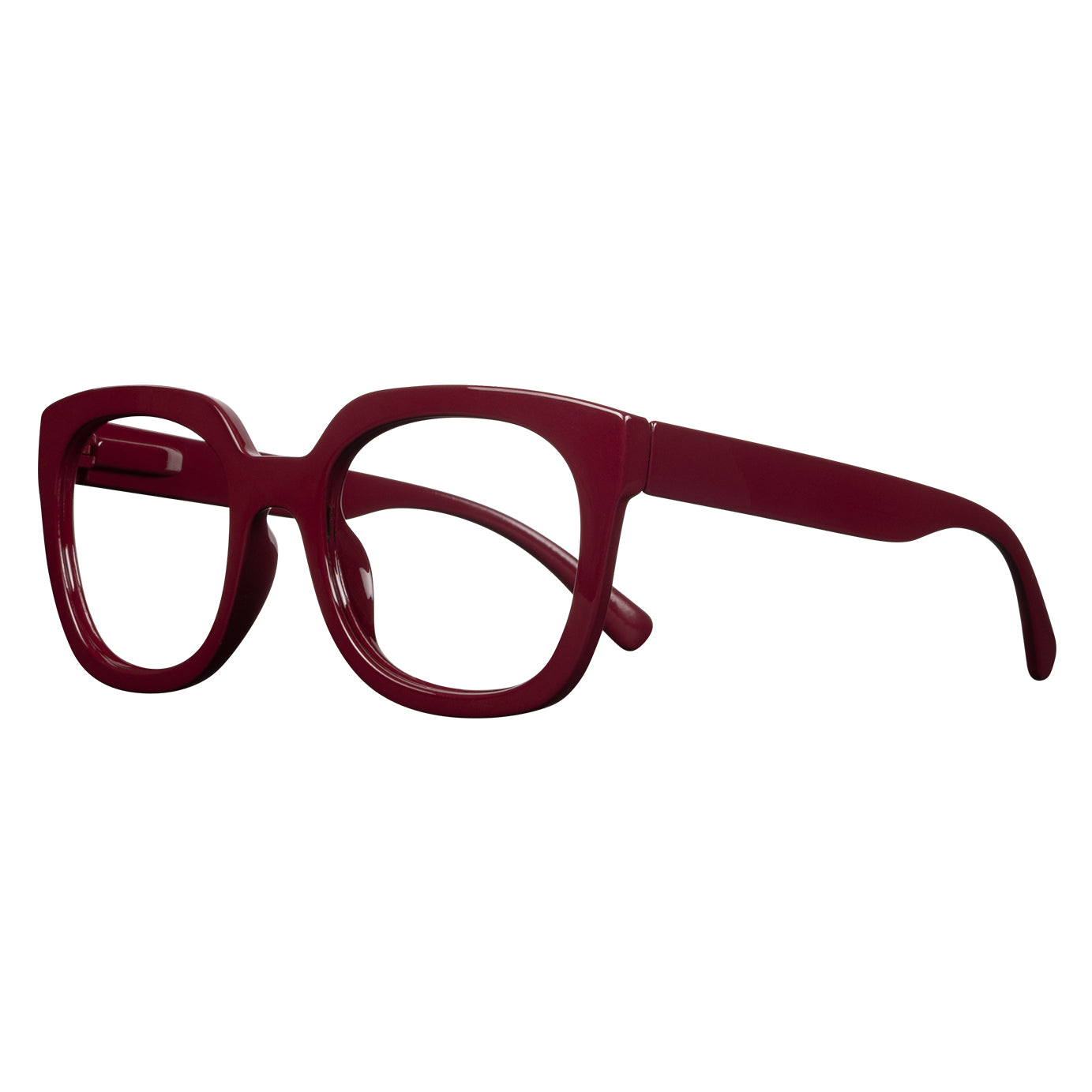 WERA solid burgundy Reading Glasses.