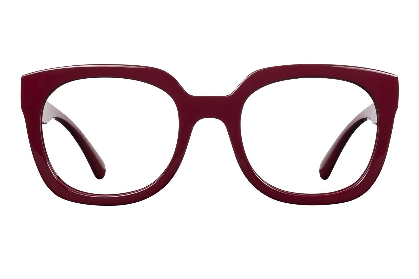 WERA solid burgundy Reading Glasses.