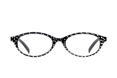 NATALIE black w withe dots hand painted Reading glasses