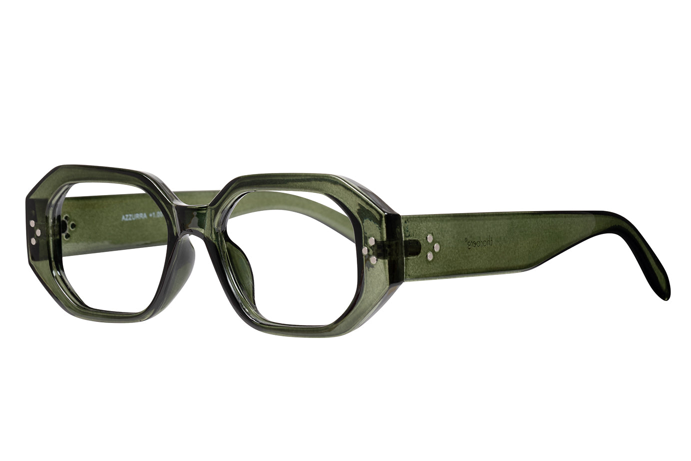AZZURRA transp forestgreen Reading Glasses NYHET