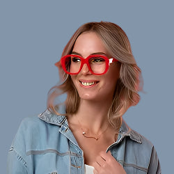 DORIT solid red Reading Glasses Few in stock