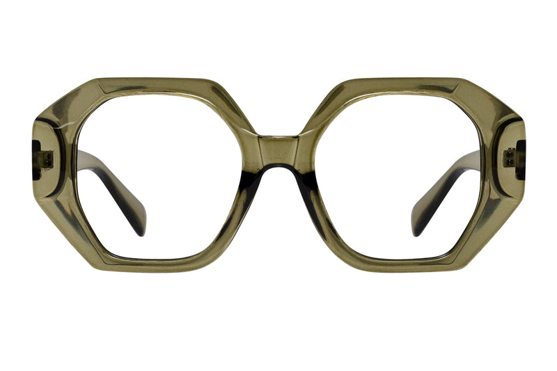 RACHELE transp. olive Reading glasses NEW AW-23