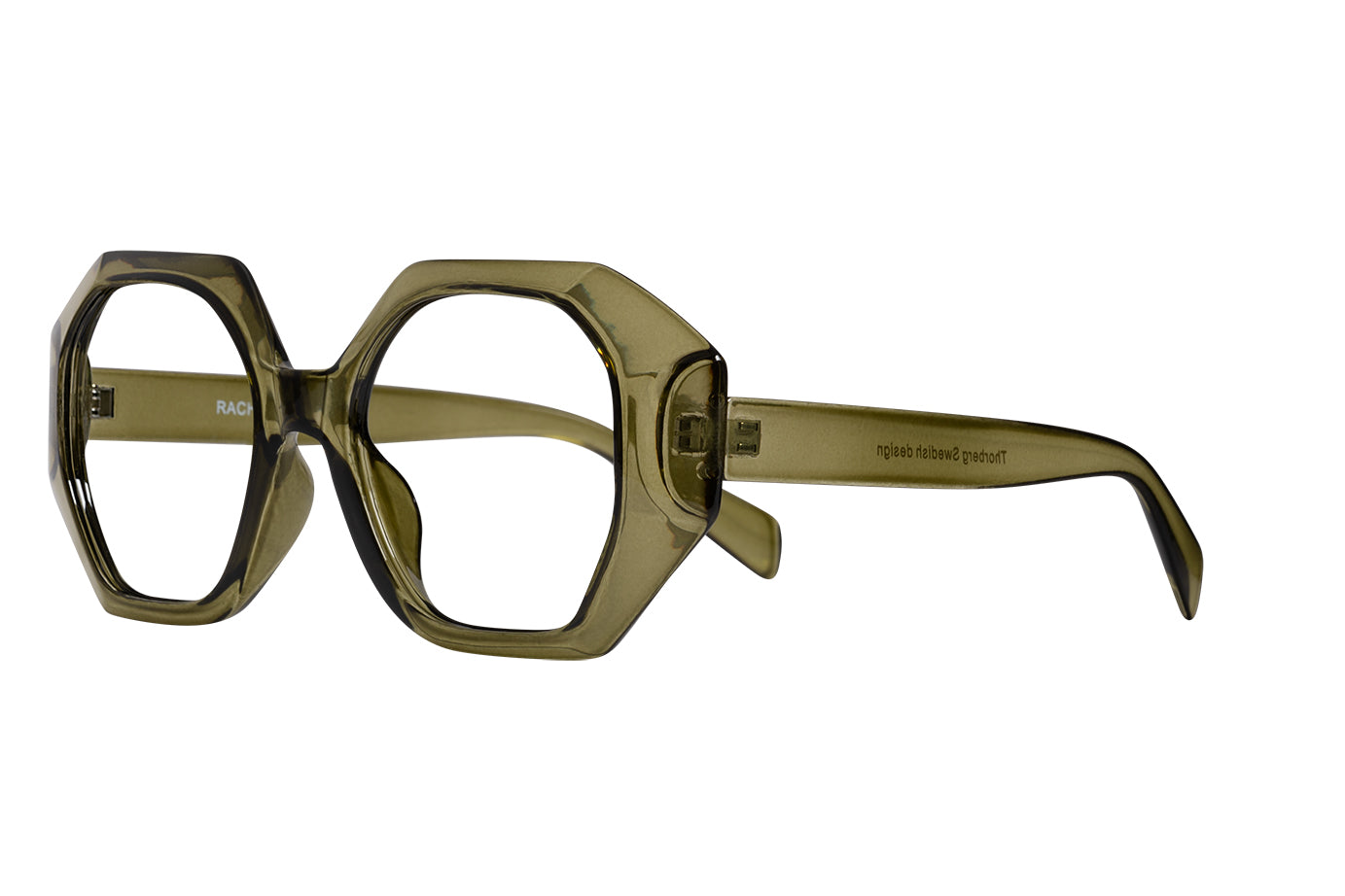 RACHEL transp. olive Reading glasses. SALE 25%. Keep in stock.