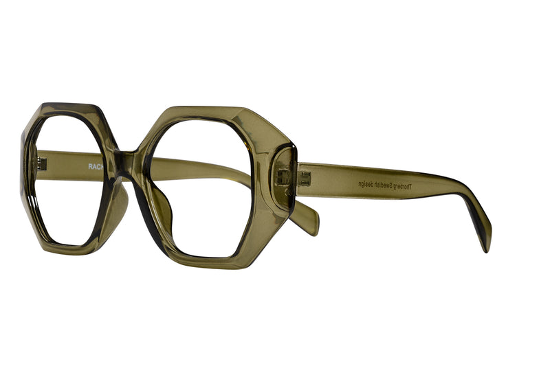RACHELE transp. olive Reading glasses NEW AW-23 (Gratis Easy Cover)