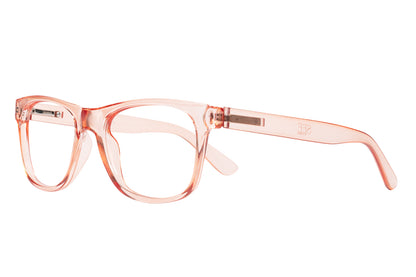 SVANEKE transparent pink/nude reading glasses. Pleasant soft color. 