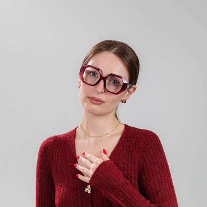 MONIQUE transp. bordeaux Reading Glasses NEW