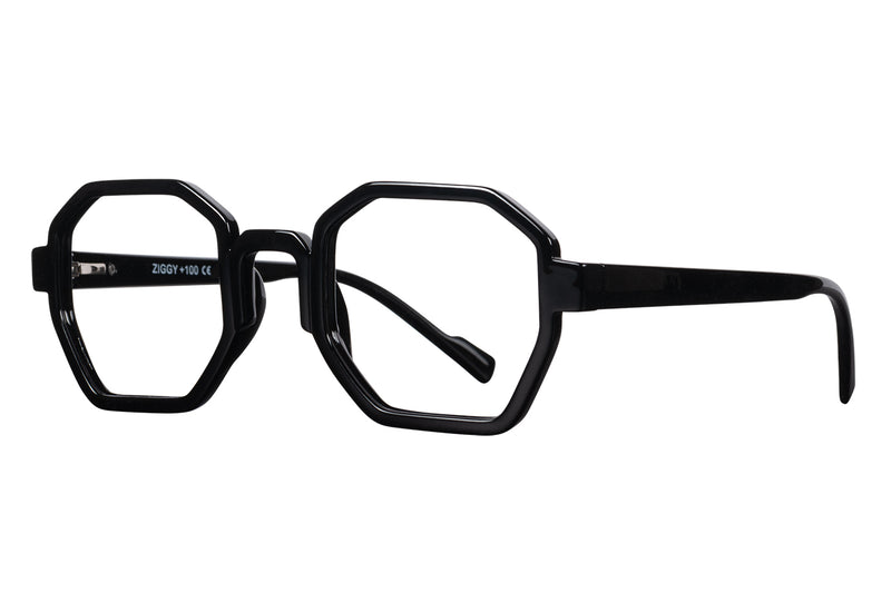 ZIGGY solid black Reading Glasses NEW. Populär - ÅTER I LAGER !