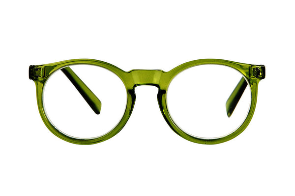 LIAM transparent olive green Reading glasses. SLUT SÅLD