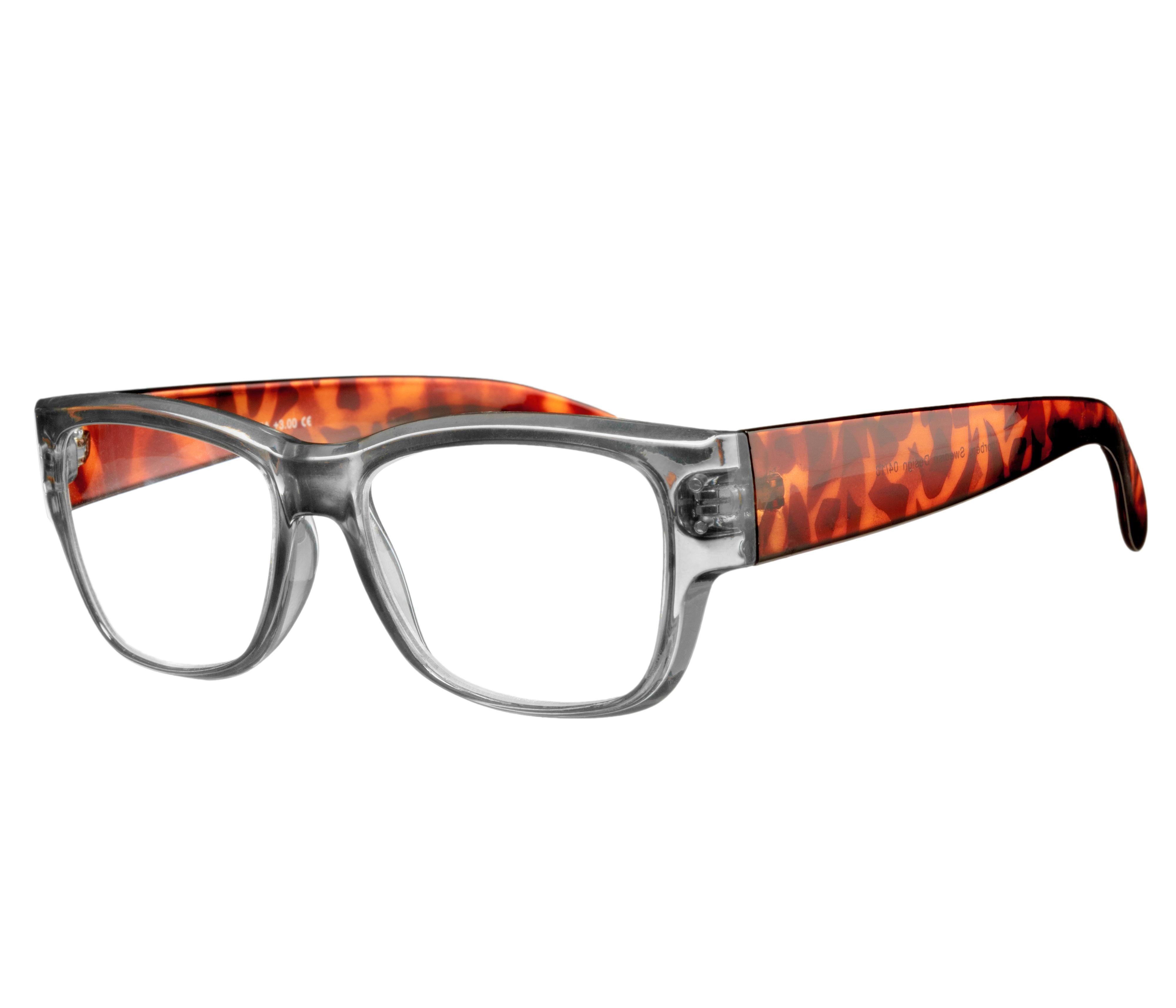 ALEXIA transp. grey-turtle brown Reading Glasses 50% OFF - only +1.0 left in stock