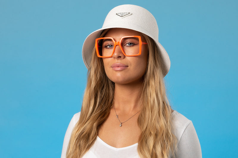 EMINA  solid orange cerice Reading Glasses (Gratis Easy Cover)