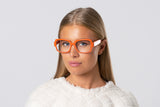 JOLIE solid soft orange Reading Glasses. FÅ KVAR I LAGER