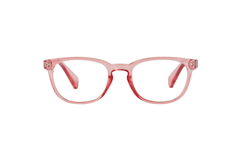 NYBORG transp old pink Reading Glasses.