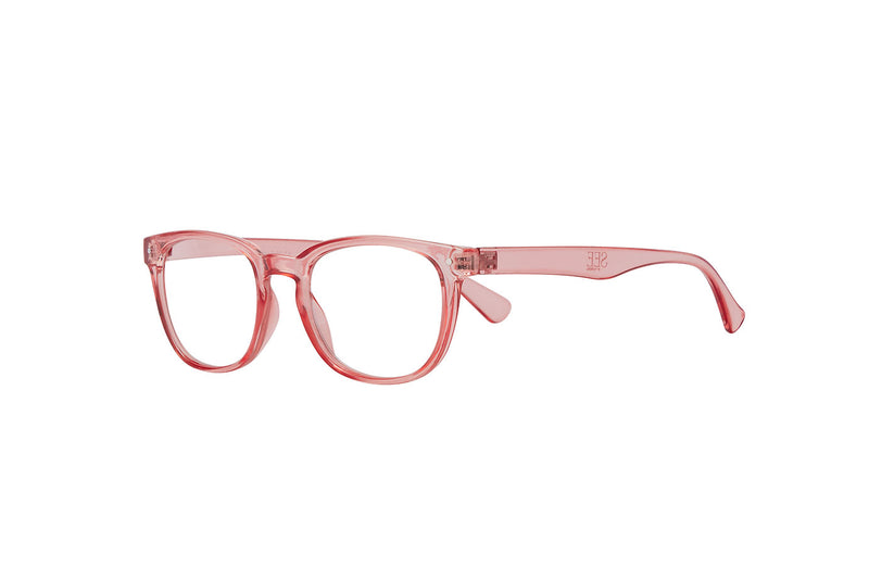 NYBORG transp old pink Reading Glasses.