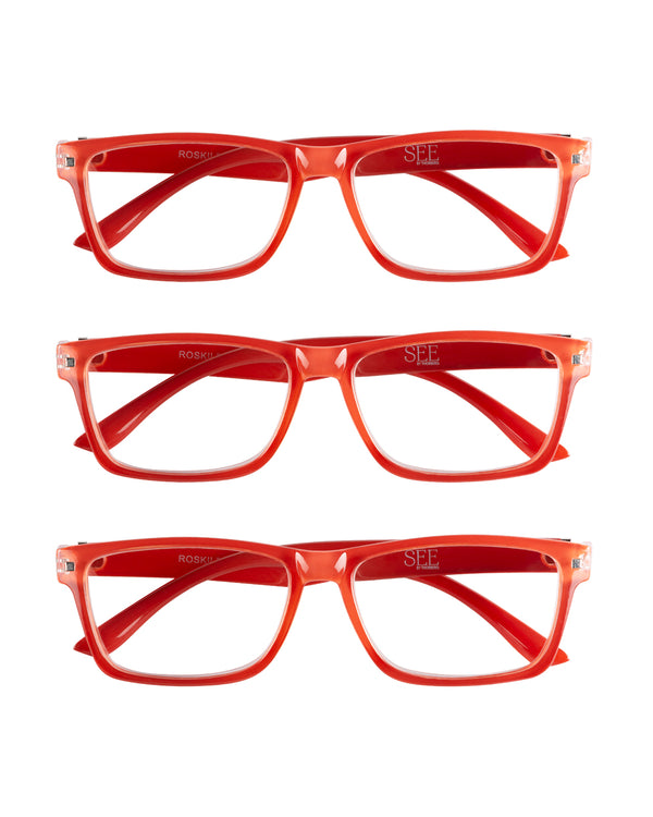 ROSKILDE orange Reading Glasses 3-pack SUPERPRIS
