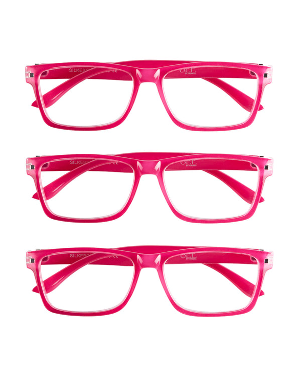 SILKEBORG cerise Reading Glasses 3-pack SUPERPRIS