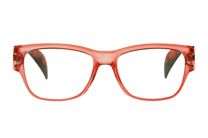 INGELA transp. coral-turtle brown Reading Glasses 25% OFF - still in stock